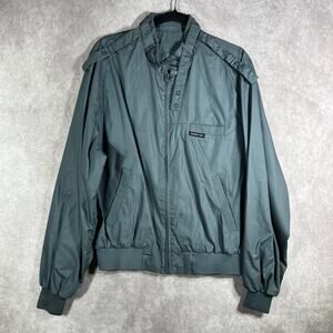 Vintage Members Only Bomber Jacket Mens 44 Gray‎ Full Zip Outdoor Pockets 90s